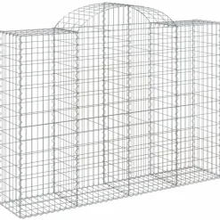 Best FinePRICE Kaareva kivikori 200x30x140/160 cm galvanoitu rauta (53487)
