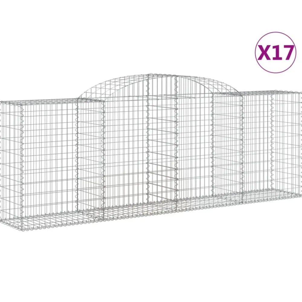 Best FinePRICE Kaareva kivikori 200x30x140/160 cm galvanoitu rauta (53487)