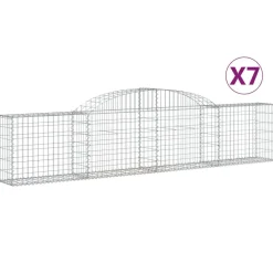 Best FinePRICE Kaareva kivikori 200x30x140/160 cm galvanoitu rauta (53487)