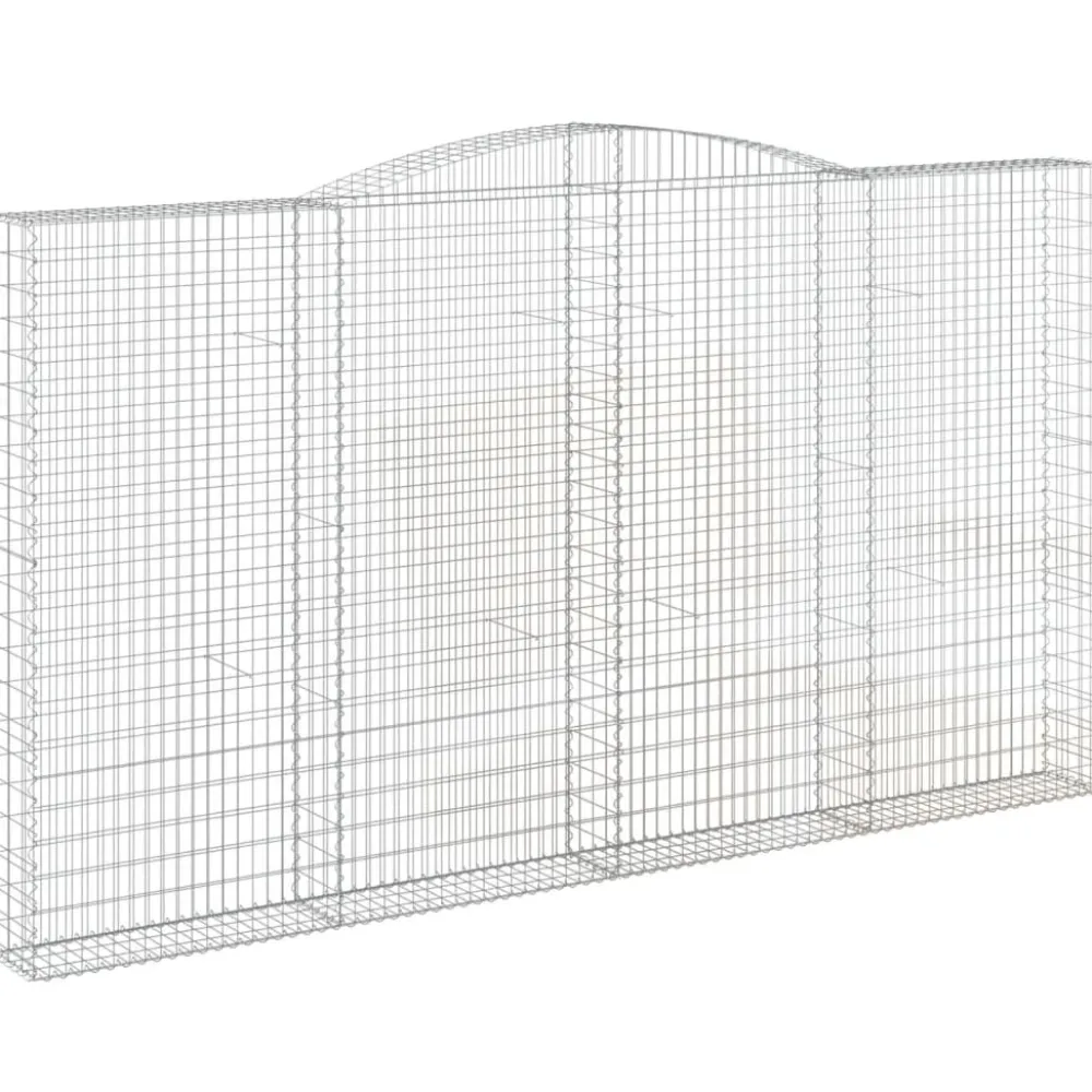 Best FinePRICE Kaareva kivikori 200x30x140/160 cm galvanoitu rauta (53487)
