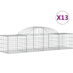 Best FinePRICE Kaareva kivikori 200x30x140/160 cm galvanoitu rauta (53487)