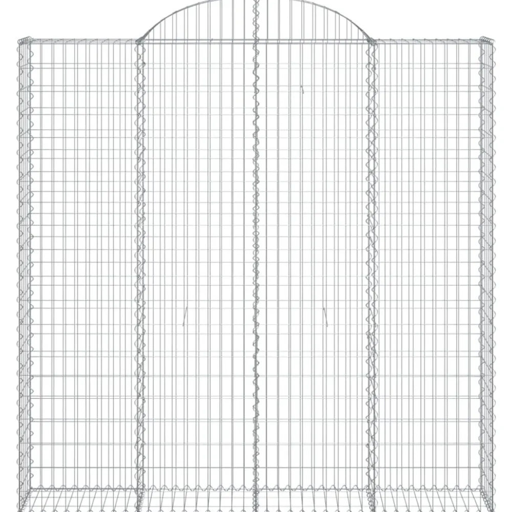 Best FinePRICE Kaareva kivikori 200x30x140/160 cm galvanoitu rauta (53487)