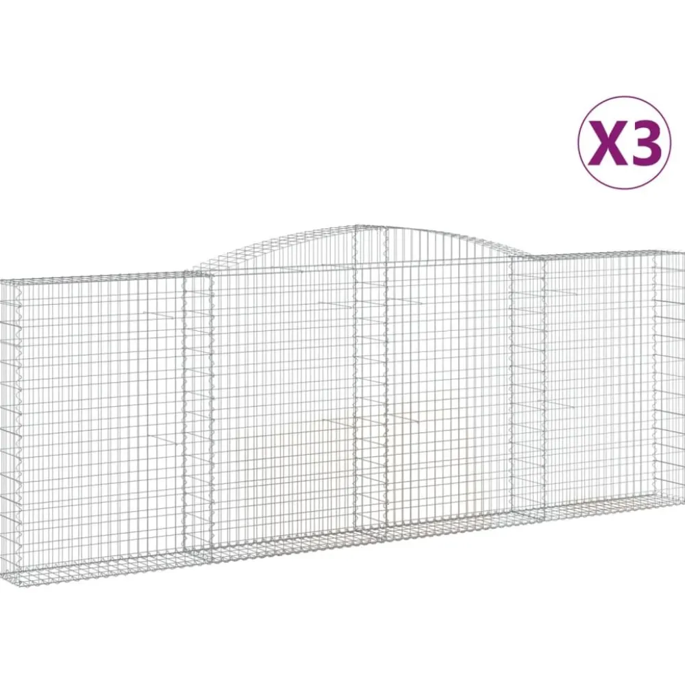 Best FinePRICE Kaareva kivikori 200x30x140/160 cm galvanoitu rauta (53487)