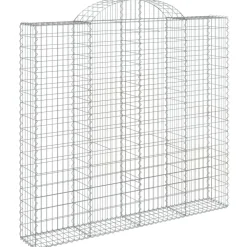 Best FinePRICE Kaareva kivikori 200x30x140/160 cm galvanoitu rauta (53487)