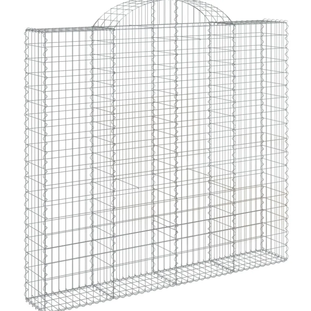 Best FinePRICE Kaareva kivikori 200x30x140/160 cm galvanoitu rauta (53487)
