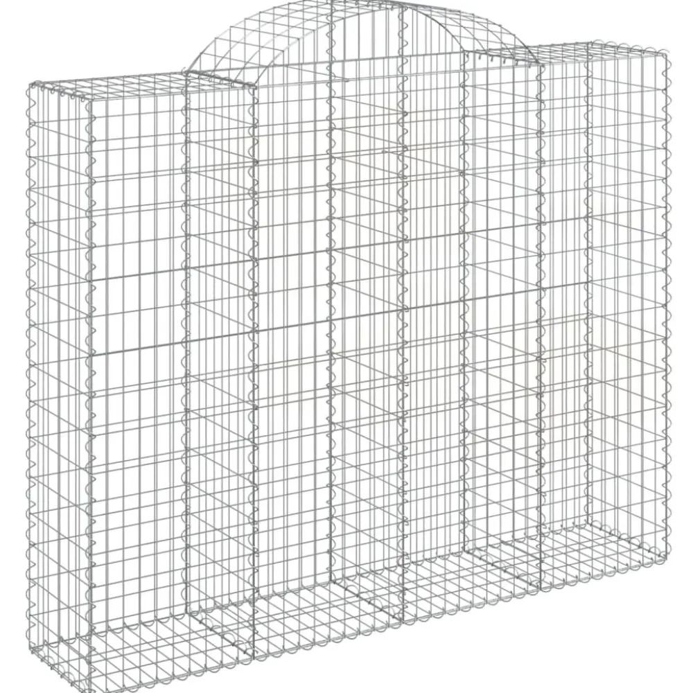 Best FinePRICE Kaareva kivikori 200x30x140/160 cm galvanoitu rauta (53487)
