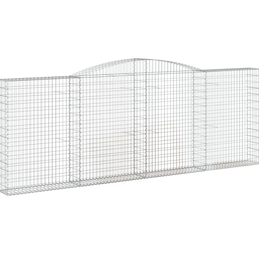 Best FinePRICE Kaareva kivikori 200x30x140/160 cm galvanoitu rauta (53487)