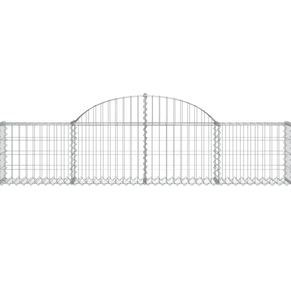 Best FinePRICE Kaareva kivikori 200x30x140/160 cm galvanoitu rauta (53487)
