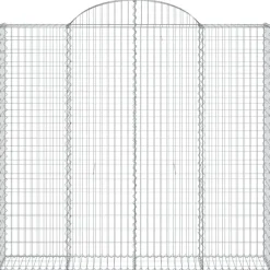 Best FinePRICE Kaareva kivikori 200x30x140/160 cm galvanoitu rauta (53487)
