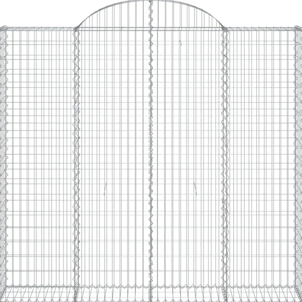 Best FinePRICE Kaareva kivikori 200x30x140/160 cm galvanoitu rauta (53487)