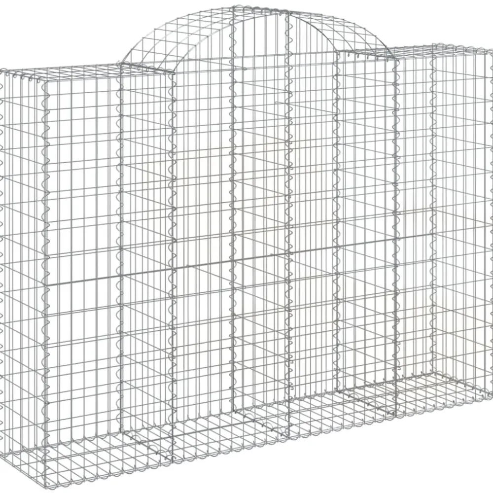 Best FinePRICE Kaareva kivikori 200x30x140/160 cm galvanoitu rauta (53487)