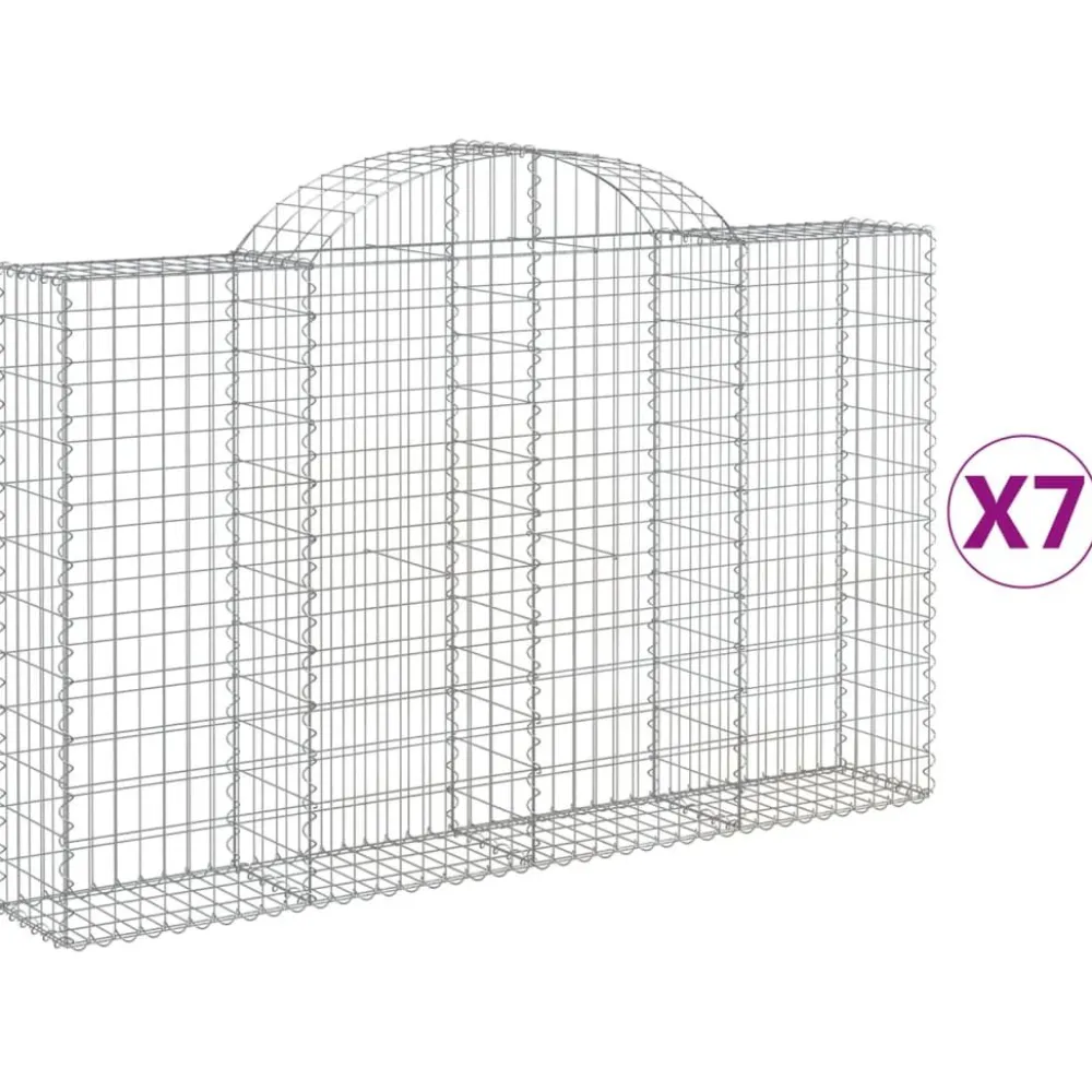 Best FinePRICE Kaareva kivikori 200x30x140/160 cm galvanoitu rauta (53487)