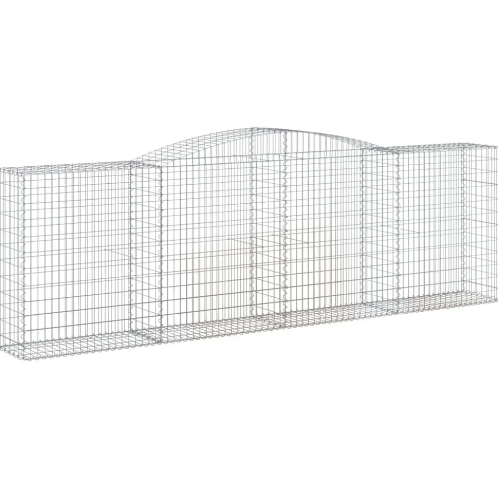 Best FinePRICE Kaareva kivikori 200x30x140/160 cm galvanoitu rauta (53487)
