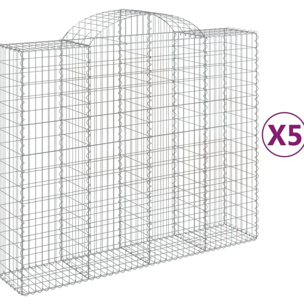 Best FinePRICE Kaareva kivikori 200x30x140/160 cm galvanoitu rauta (53487)