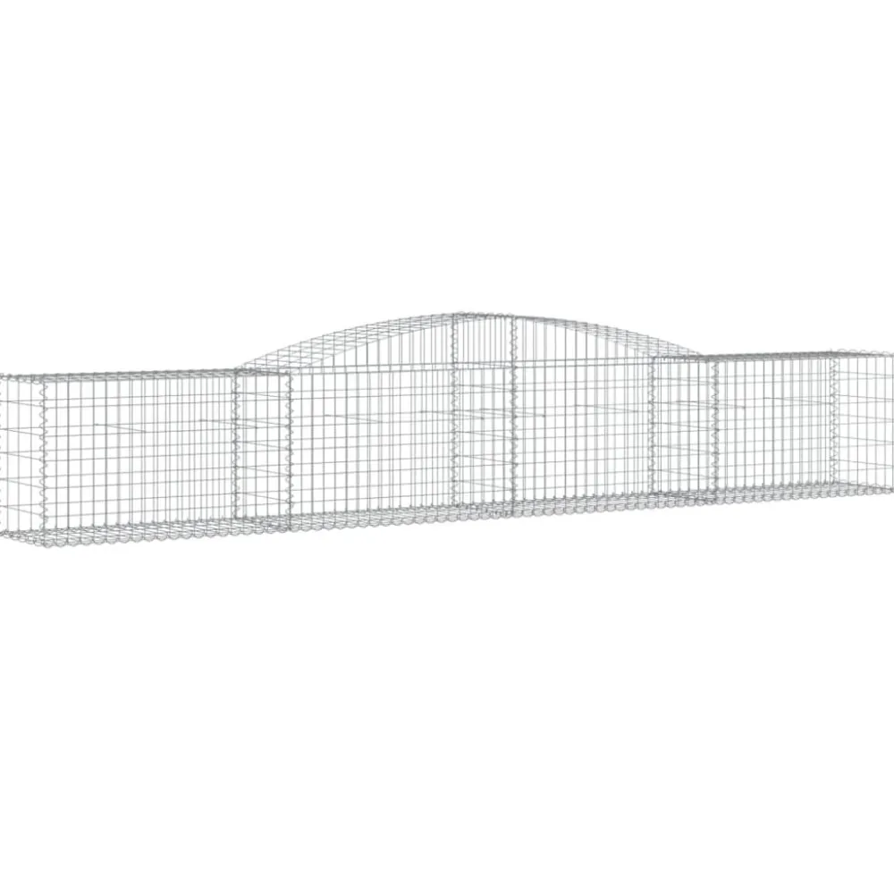 Best FinePRICE Kaareva kivikori 200x30x140/160 cm galvanoitu rauta (53487)