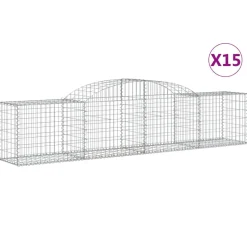 Best FinePRICE Kaareva kivikori 200x30x140/160 cm galvanoitu rauta (53487)