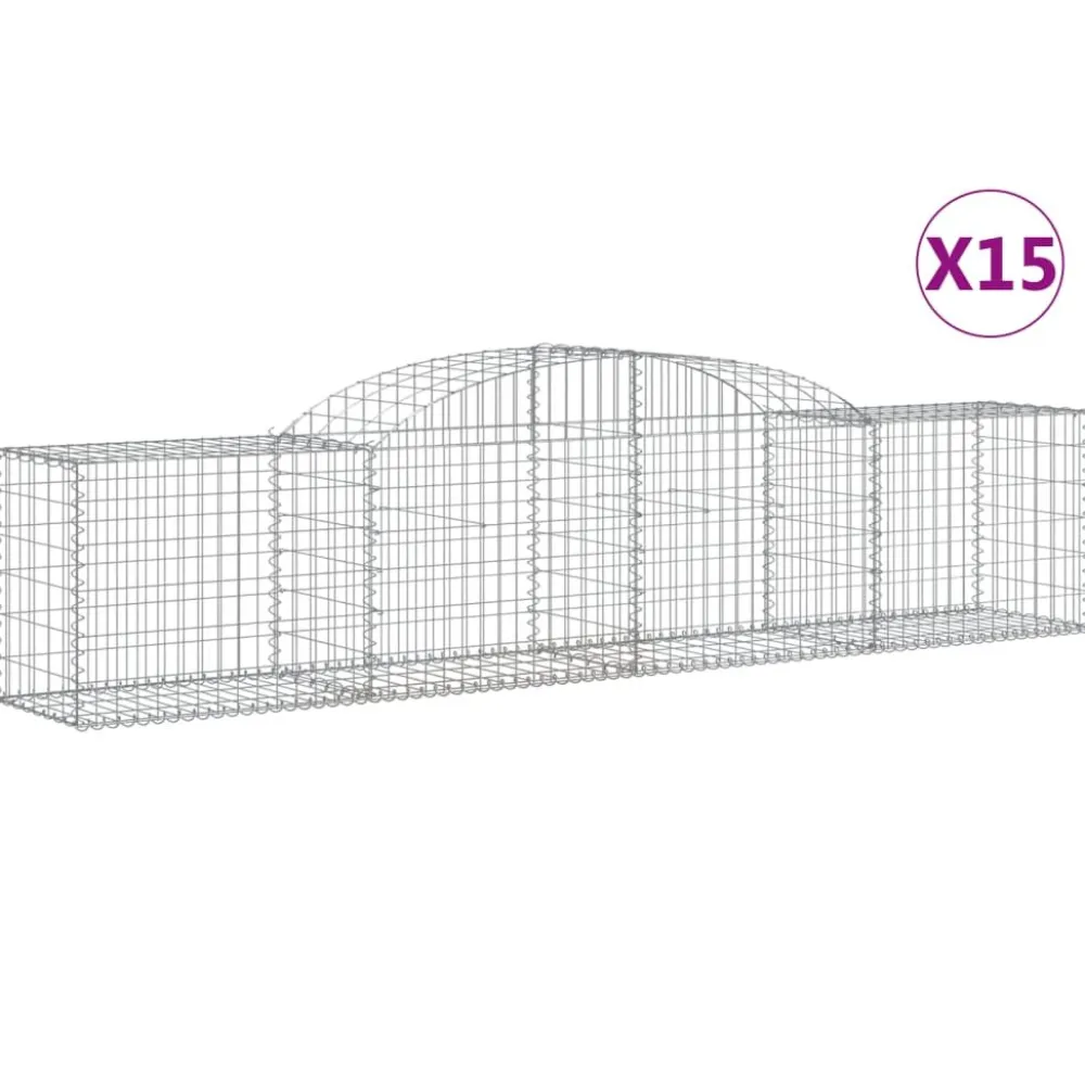 Best FinePRICE Kaareva kivikori 200x30x140/160 cm galvanoitu rauta (53487)