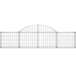 Best FinePRICE Kaareva kivikori 200x30x140/160 cm galvanoitu rauta (53487)