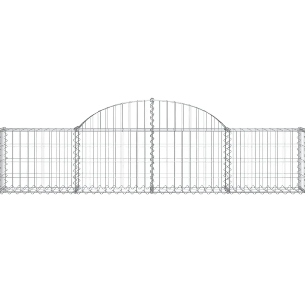 Best FinePRICE Kaareva kivikori 200x30x140/160 cm galvanoitu rauta (53487)