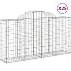 Best FinePRICE Kaareva kivikori 200x30x140/160 cm galvanoitu rauta (53487)
