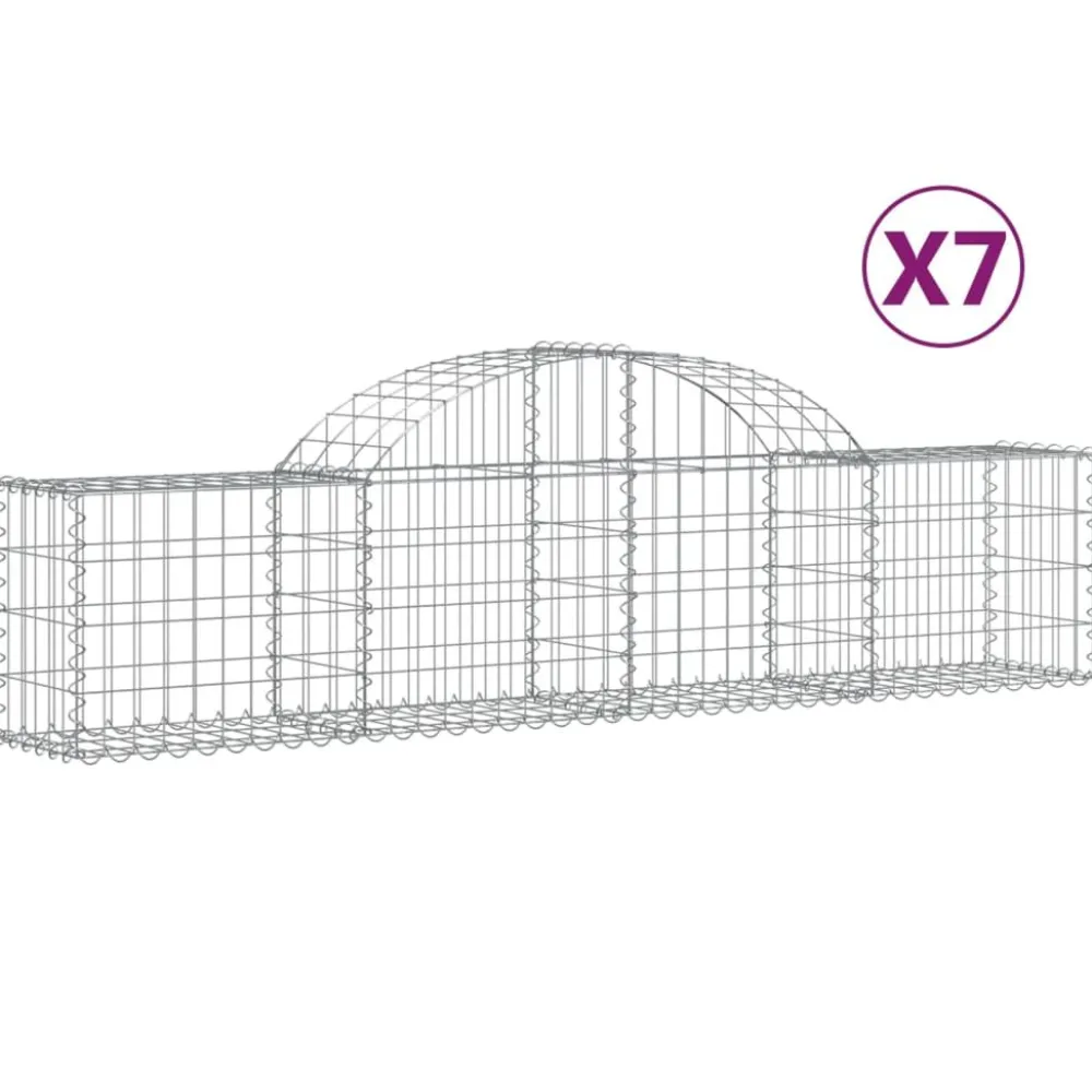 Best FinePRICE Kaareva kivikori 200x30x140/160 cm galvanoitu rauta (53487)