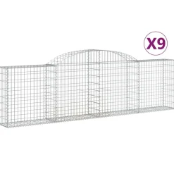Best FinePRICE Kaareva kivikori 200x30x140/160 cm galvanoitu rauta (53487)