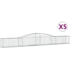 Best FinePRICE Kaareva kivikori 200x30x140/160 cm galvanoitu rauta (53487)