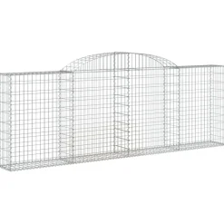 Best FinePRICE Kaareva kivikori 200x30x140/160 cm galvanoitu rauta (53487)
