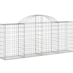 Best FinePRICE Kaareva kivikori 200x30x140/160 cm galvanoitu rauta (53487)
