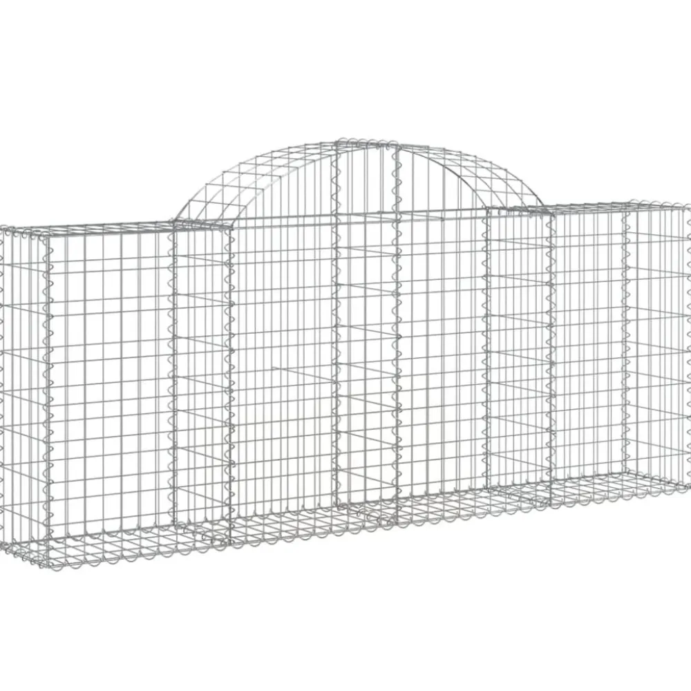 Best FinePRICE Kaareva kivikori 200x30x140/160 cm galvanoitu rauta (53487)