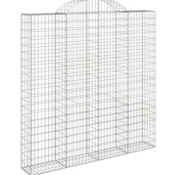 Best FinePRICE Kaareva kivikori 200x30x140/160 cm galvanoitu rauta (53487)