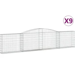 Best FinePRICE Kaareva kivikori 200x30x140/160 cm galvanoitu rauta (53487)