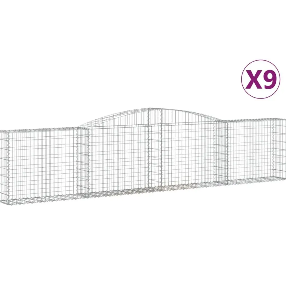 Best FinePRICE Kaareva kivikori 200x30x140/160 cm galvanoitu rauta (53487)