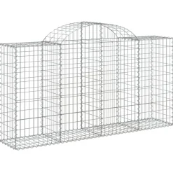 Best FinePRICE Kaareva kivikori 200x30x140/160 cm galvanoitu rauta (53487)
