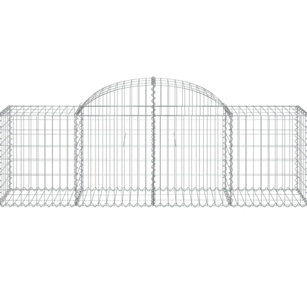 Best FinePRICE Kaareva kivikori 200x30x140/160 cm galvanoitu rauta (53487)