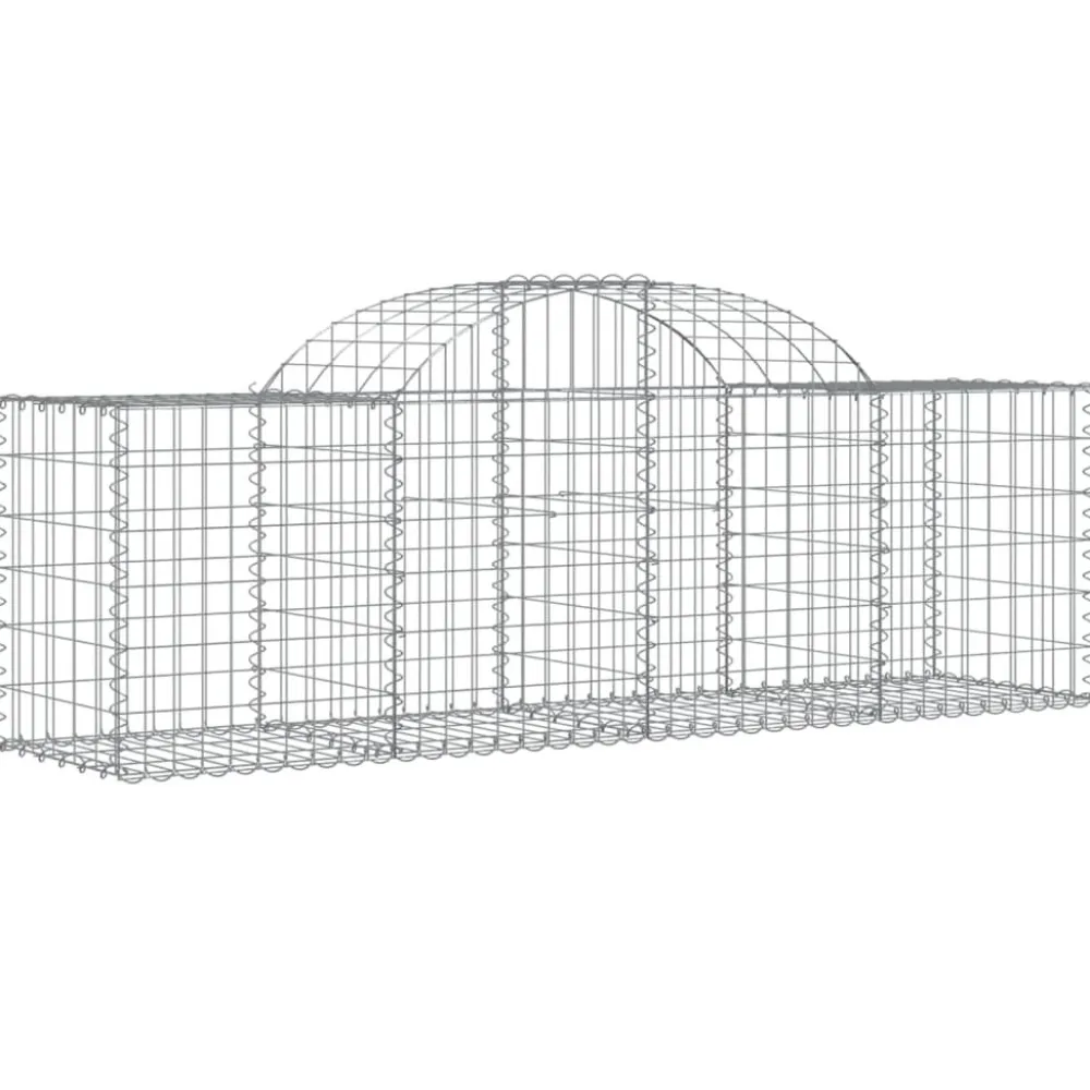 Best FinePRICE Kaareva kivikori 200x30x140/160 cm galvanoitu rauta (53487)