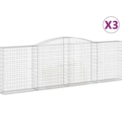 Best FinePRICE Kaareva kivikori 200x30x140/160 cm galvanoitu rauta (53487)