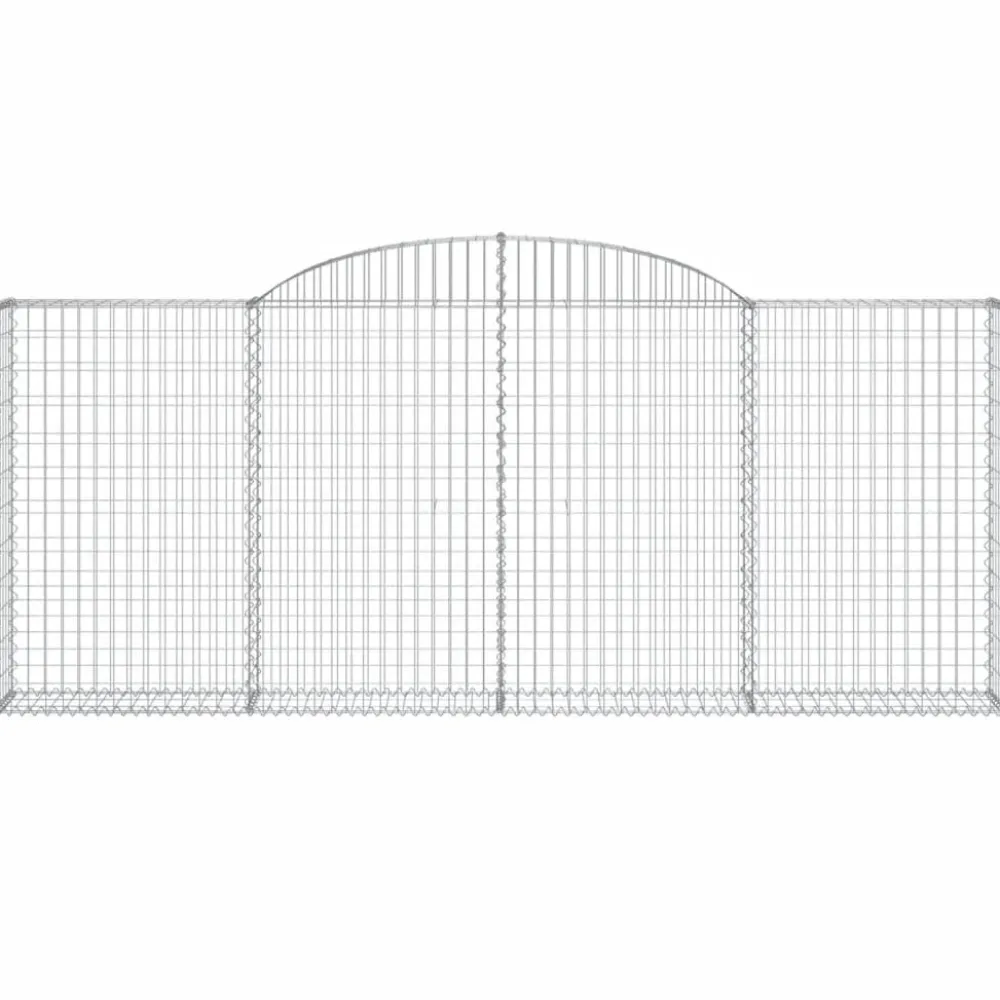 Best FinePRICE Kaareva kivikori 200x30x140/160 cm galvanoitu rauta (53487)