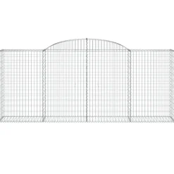 Best FinePRICE Kaareva kivikori 200x30x140/160 cm galvanoitu rauta (53487)