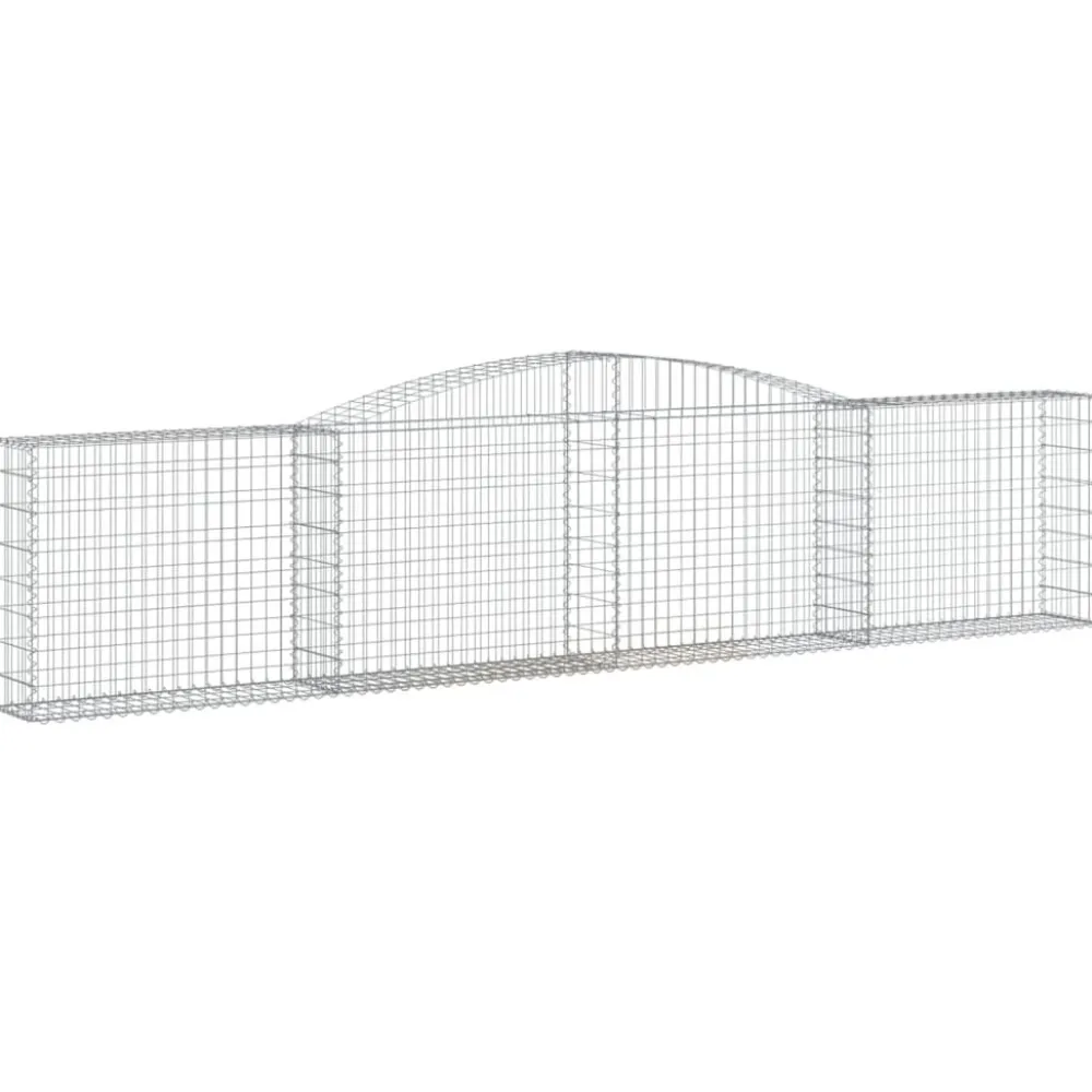 Best FinePRICE Kaareva kivikori 200x30x140/160 cm galvanoitu rauta (53487)