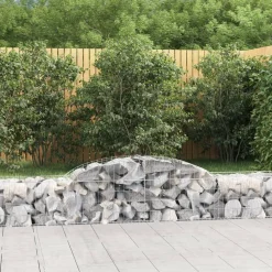 Best FinePRICE Kaareva kivikori 200x30x140/160 cm galvanoitu rauta (53487)