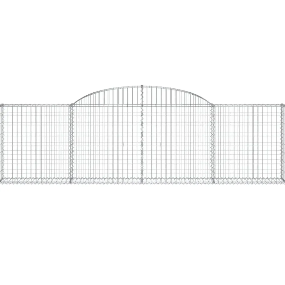 Best FinePRICE Kaareva kivikori 200x30x140/160 cm galvanoitu rauta (53487)