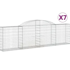 Best FinePRICE Kaareva kivikori 200x30x140/160 cm galvanoitu rauta (53487)