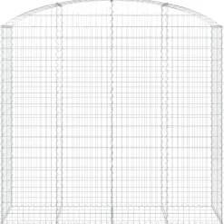 Hot FinePRICE Kaareva kivikori 200x30x120/140 cm galvanoitu rauta (53466)