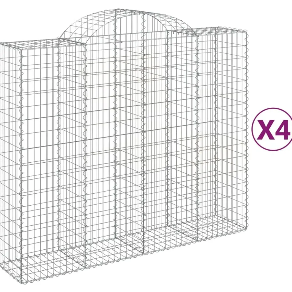 Sale FinePRICE Kaarevat kivikorit 2 kpl 200x30x40/60 cm galvanoitu rauta (46047)