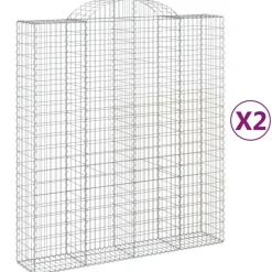 Sale FinePRICE Kaarevat kivikorit 2 kpl 200x30x40/60 cm galvanoitu rauta (46047)