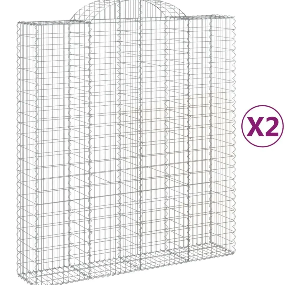 Sale FinePRICE Kaarevat kivikorit 2 kpl 200x30x40/60 cm galvanoitu rauta (46047)