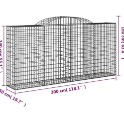 Sale FinePRICE Kaarevat kivikorit 2 kpl 200x30x40/60 cm galvanoitu rauta (46047)