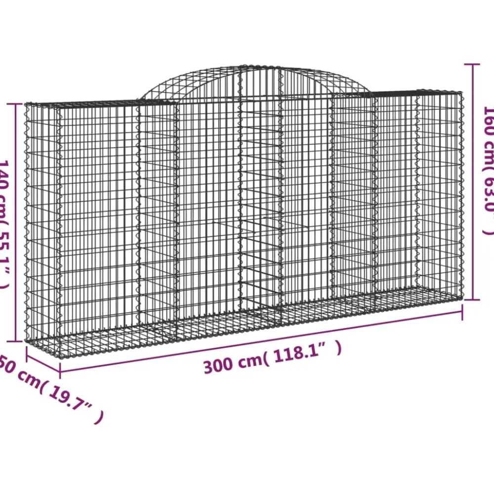 Sale FinePRICE Kaarevat kivikorit 2 kpl 200x30x40/60 cm galvanoitu rauta (46047)