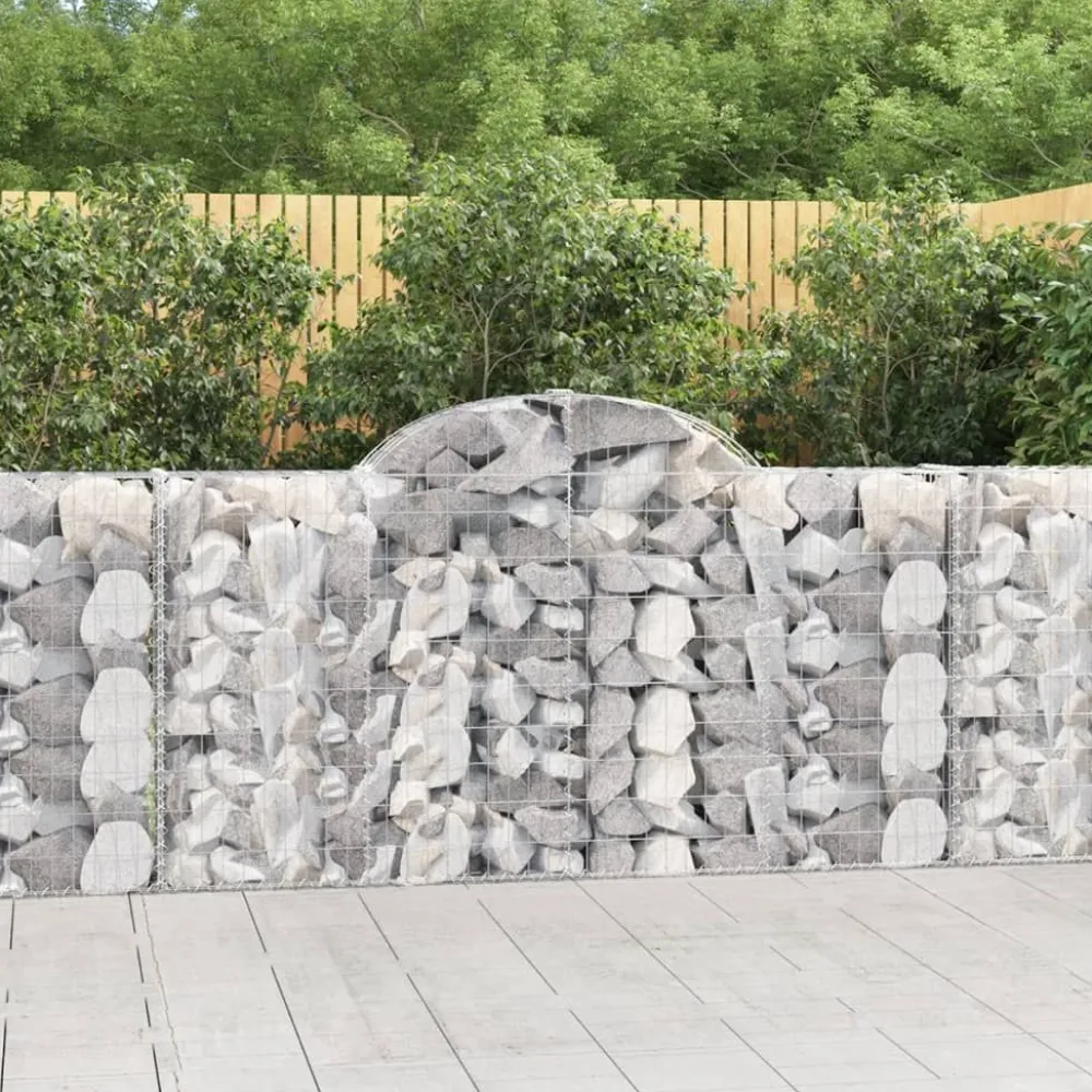 Sale FinePRICE Kaarevat kivikorit 2 kpl 200x30x40/60 cm galvanoitu rauta (46047)